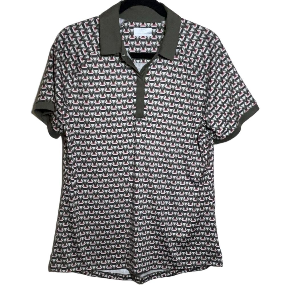 Callaway Men's Golf Polo Shirt Large Opti-Dri Geometric Short Sleeve Breathable